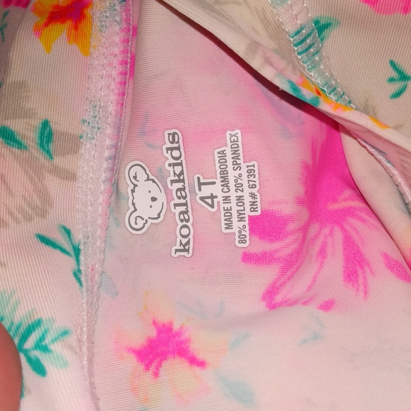 Koalakids Floral Pink Kids Swim Top - Picture 4 of 7